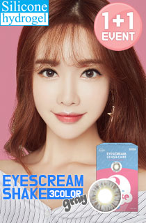 [1+1][1ヶ月] アイスクリームシェーク3 カラーグレー(Eyescream Shake 3color Gray) DIA 14.3mm [1箱2個入り]